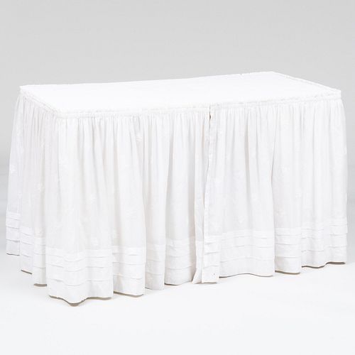 CONTEMPORARY WHITE COTTON FABRIC-WRAPPED