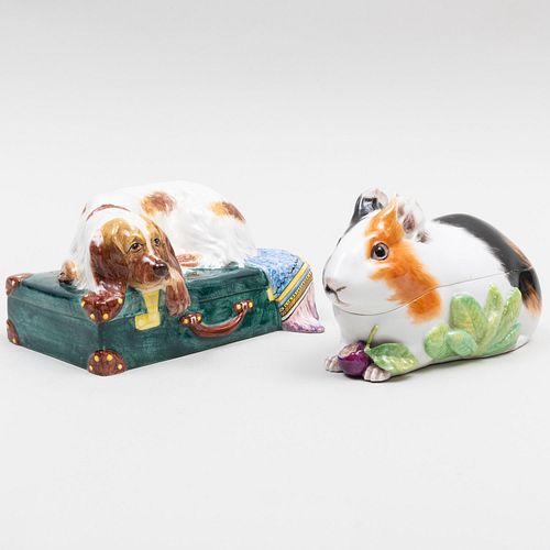 TWO PORCELAIN MODELS OF ANIMALSComprising A 3bcdb5