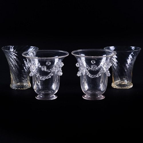 TWO PAIRS OF BLOWN GLASS VESSELSUnmarked.

The