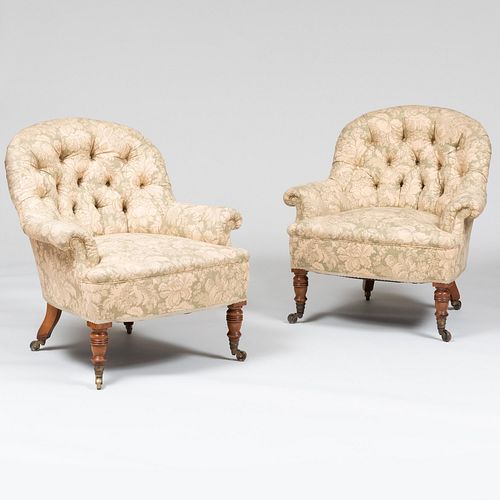 PAIR OF VICTORIAN STYLE TUFTED