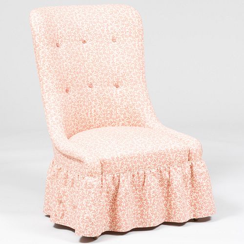 VICTORIAN STYLE COTTON UPHOLSTERED 3bcdd0
