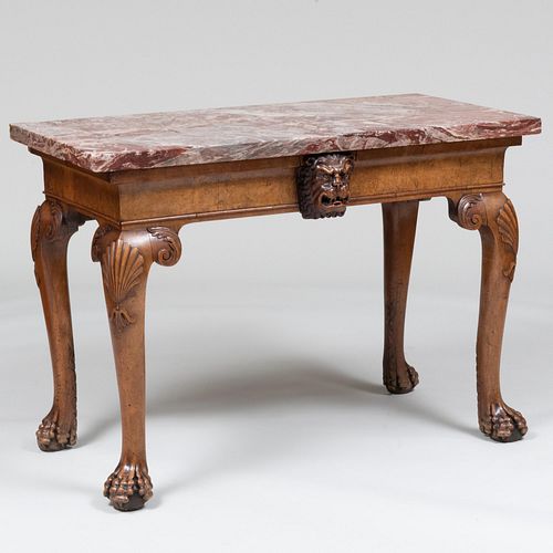 GEORGE II WALNUT CONSOLE TABLE,