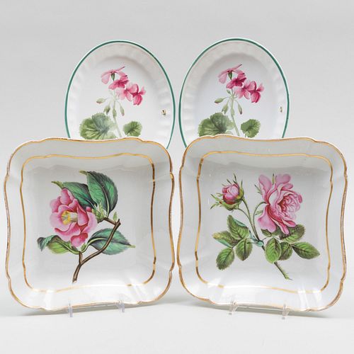 PAIR OF ENGLISH BOTANICAL SHAPED 3bcdf0