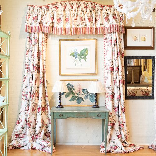 SET OF FOUR COTTON CHINTZ CURTAIN 3bce03