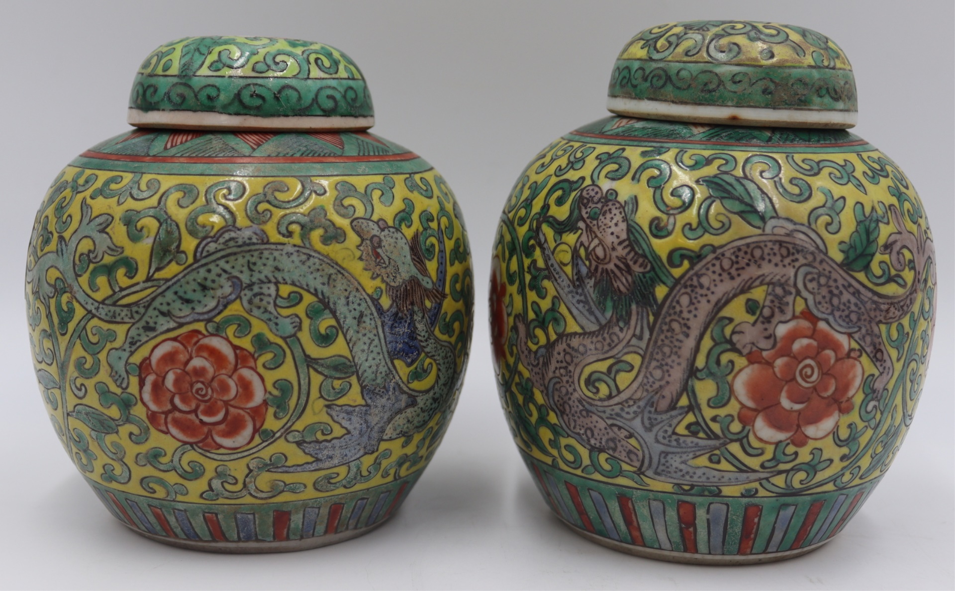 PAIR OF CHINESE ENAMEL DECORATED 3bcf12