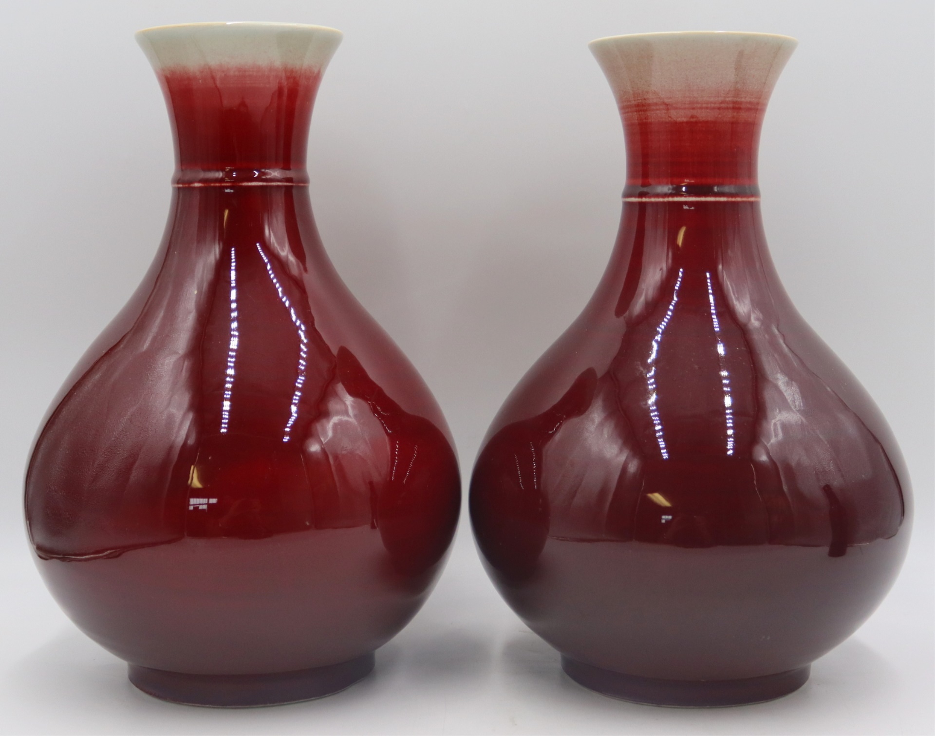 PAIR OF SIGNED SANG DE BEOUF VASES  3bcf15