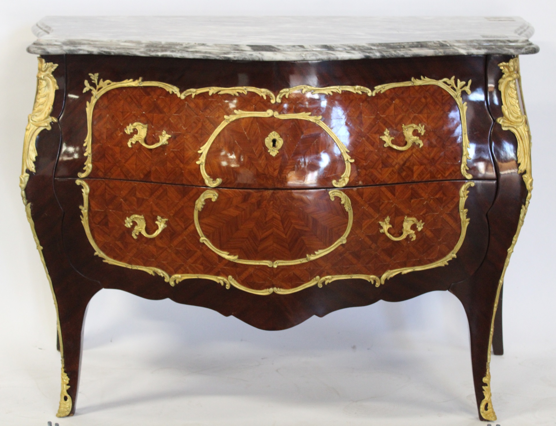 A VINTAGE LOUIS XV STYLE PARQUETRY 3bcf53