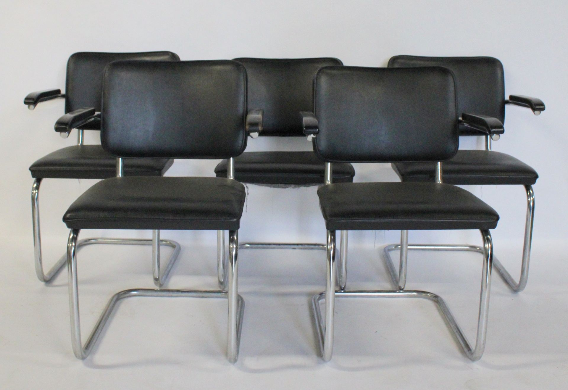 5 SIGNED THONET MARCEL BREUER CHROME