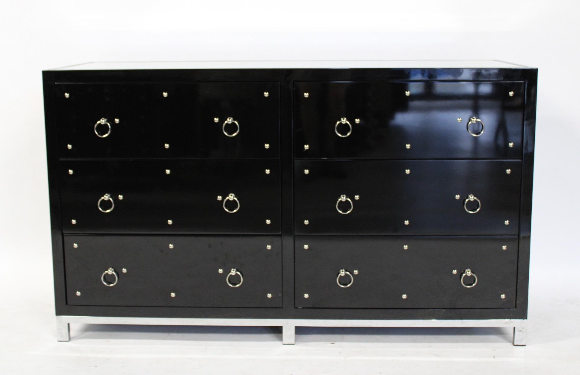 PARZINGER STYLE LACQUERED AND MIRROR