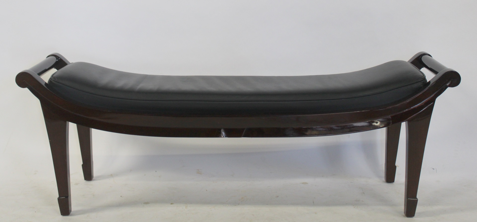 ART DECO LEATHER UPHOLSTERED BENCH  3bcf81