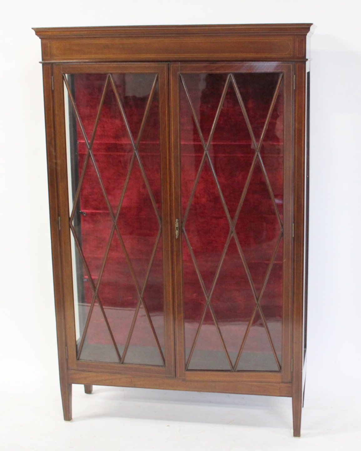 EDWARDIAN INLAID MAHOGANY 2 DOOR