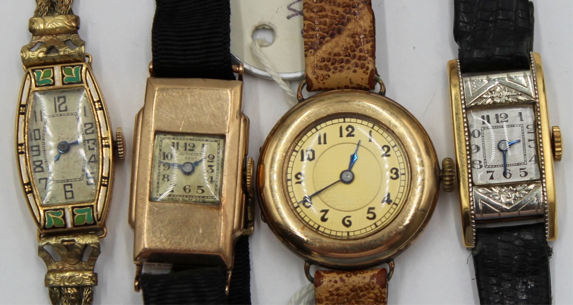 JEWELRY. (4) VINTAGE MECHANICAL GOLD