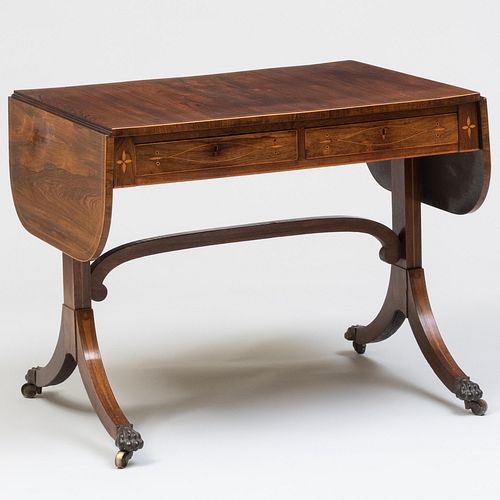 REGENCY INLAID ROSEWOOD SOFA TABLE30