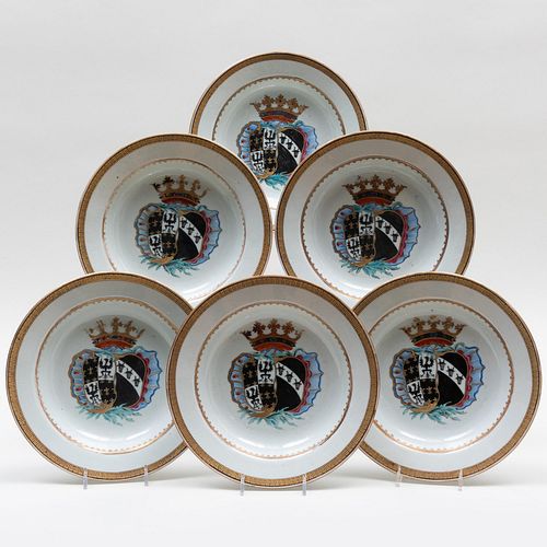 SET OF ELEVEN ARMORIAL PORCELAIN