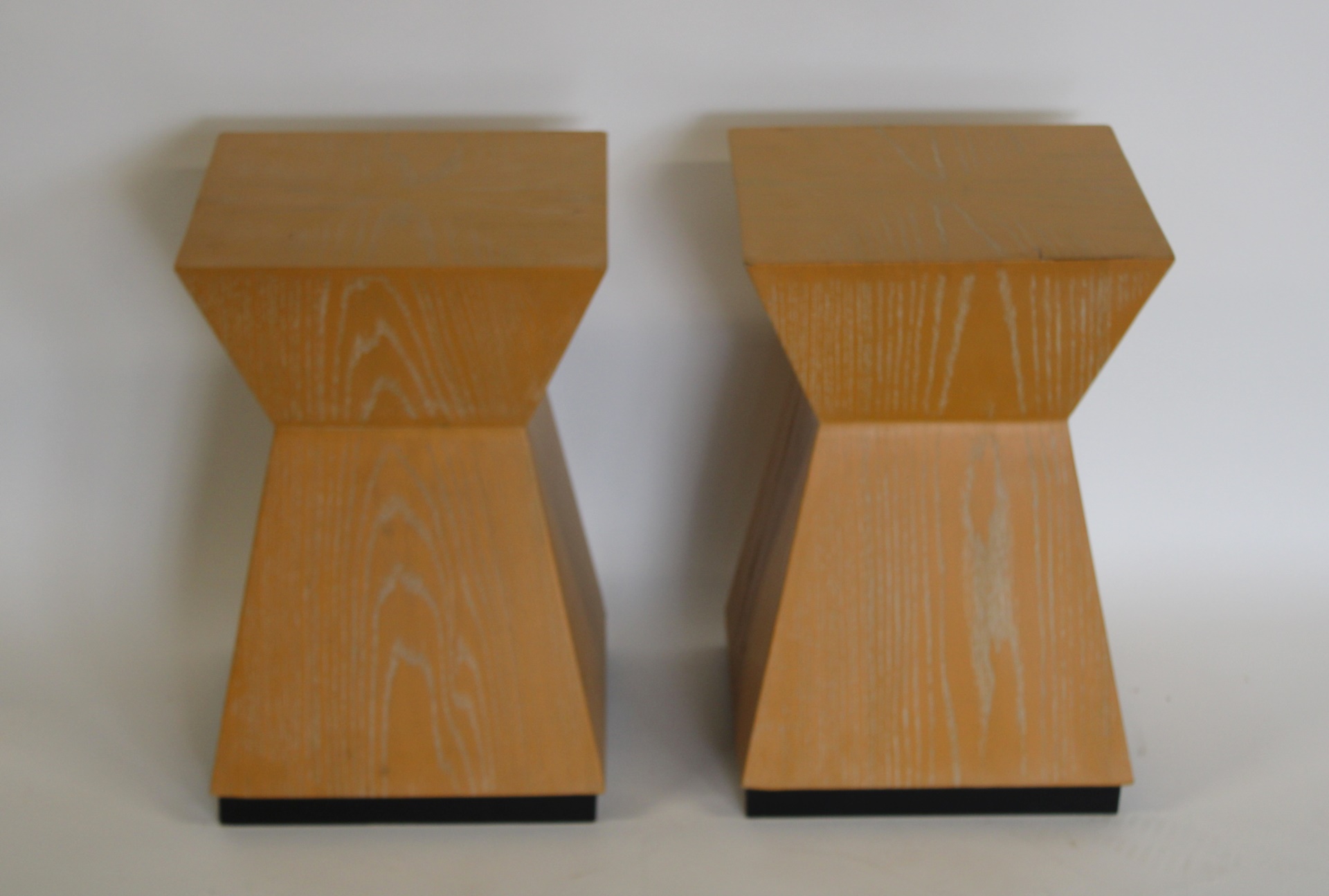 A VINTAGE PAIR OF CERUSED OAK STANDS