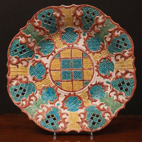 STAFFORDSHIRE POLYCHROME SALT GLAZED