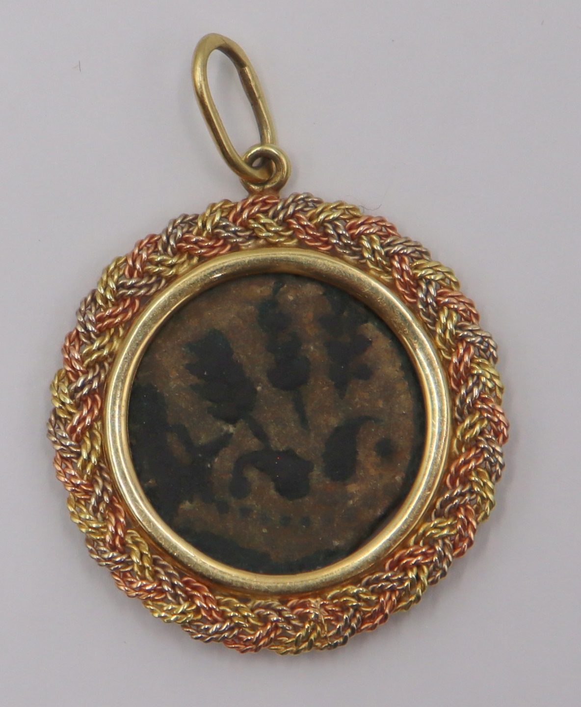 JEWELRY. 14KT GOLD ANCIENT JUDAICA COIN