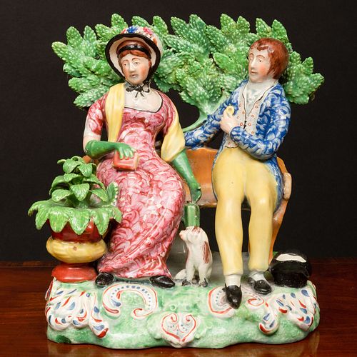 STAFFORDSHIRE POTTERY FIGURE GROUP 3ba9f2