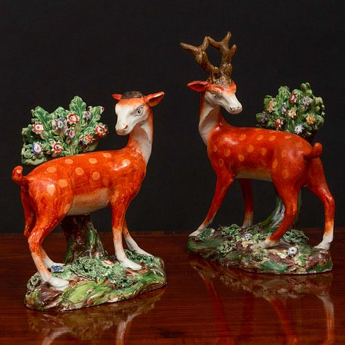 PAIR OF STAFFORDSHIRE PEARL GLAZED 3baa25