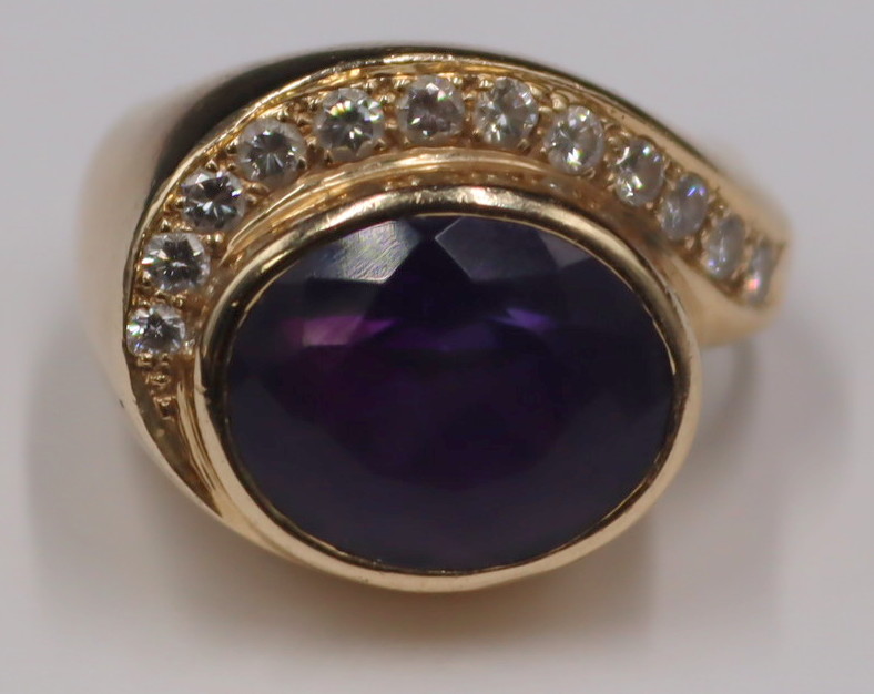 JEWELRY. 14KT GOLD, AMETHYST AND