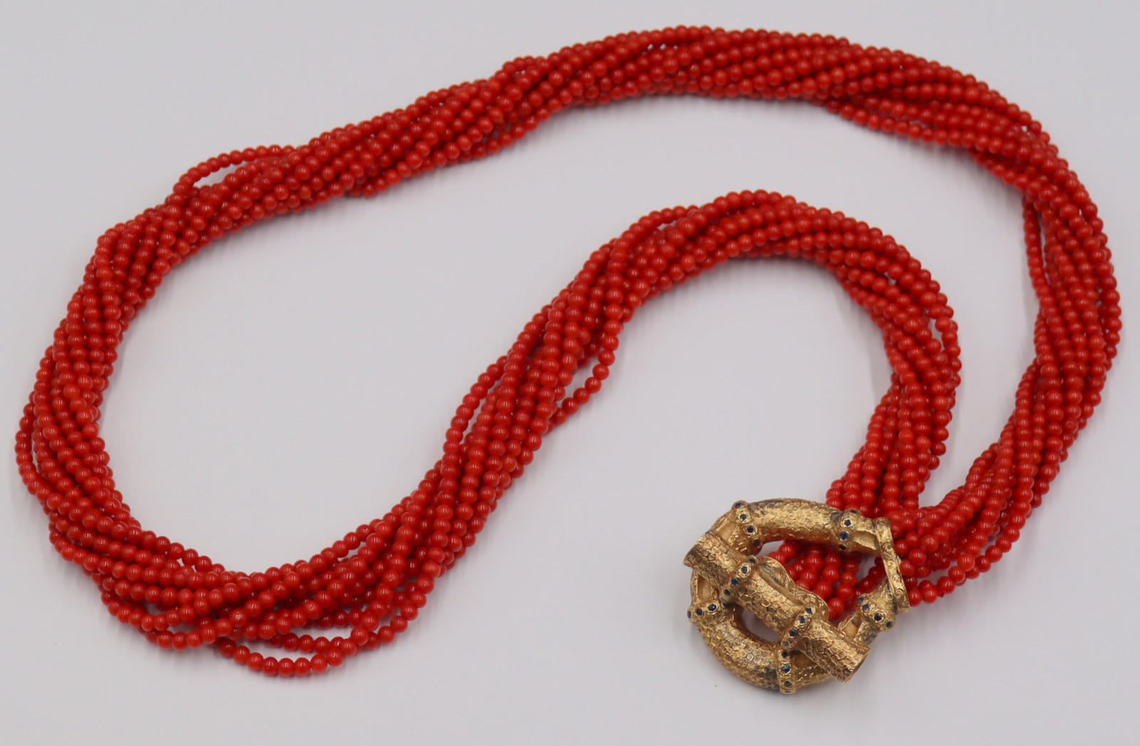 JEWELRY. 18KT GOLD AND RED CORAL