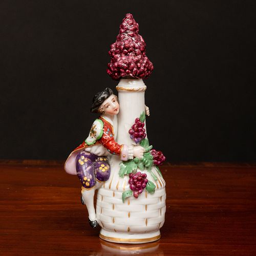 CHELSEA PORCELAIN SCENT BOTTLEGold painted