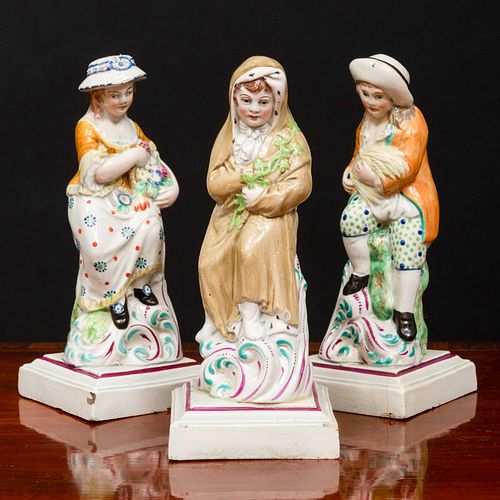 THREE NEALE & CO. POTTERY FIGURES