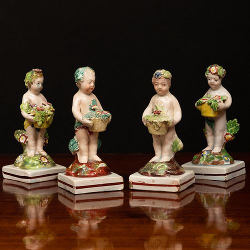 SET OF FOUR STAFFORDSHIRE PEARL