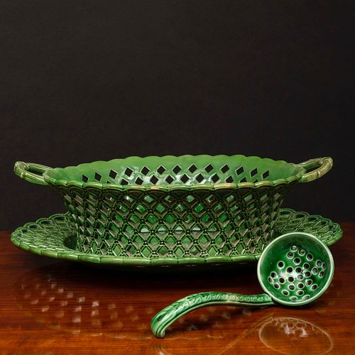 ENGLISH GREEN GLAZED EARTHENWARE