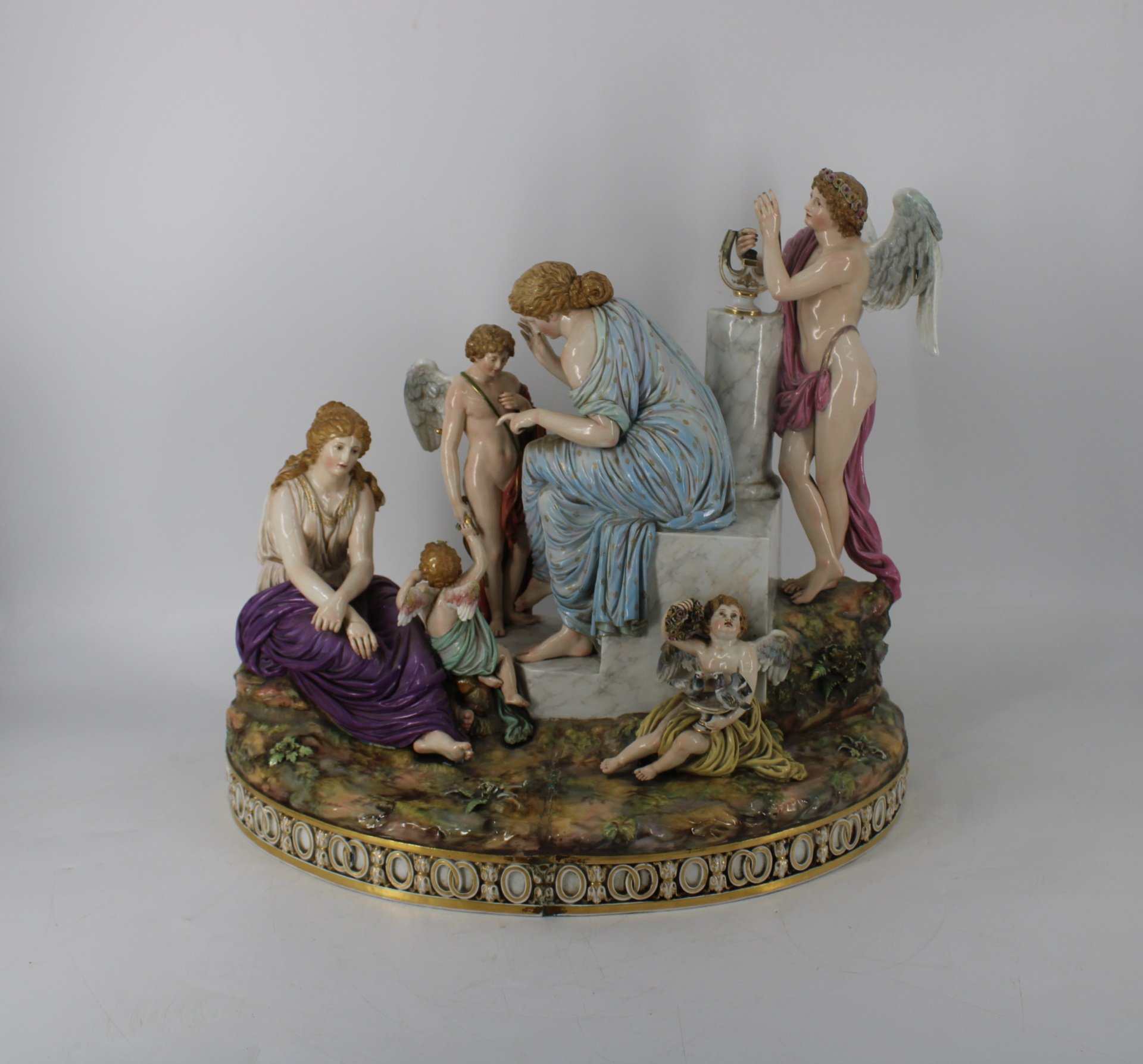 MONUMENTAL MEISSEN PORCELAIN GROUPING  3babb5