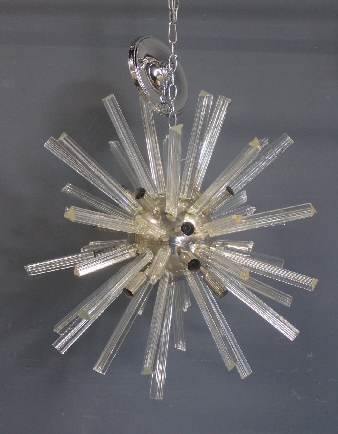 CHROME SPUTNIK STYLE CHANDELIER  3babeb