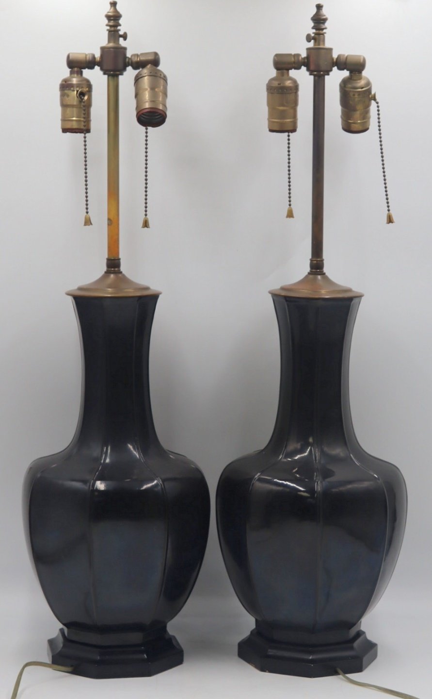 PAIR OF ASIAN STYLE BLACK LOBED