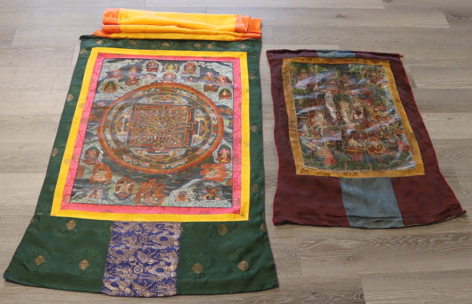  2 ANTIQUE TIBETAN THANGKAS From 3bac1b