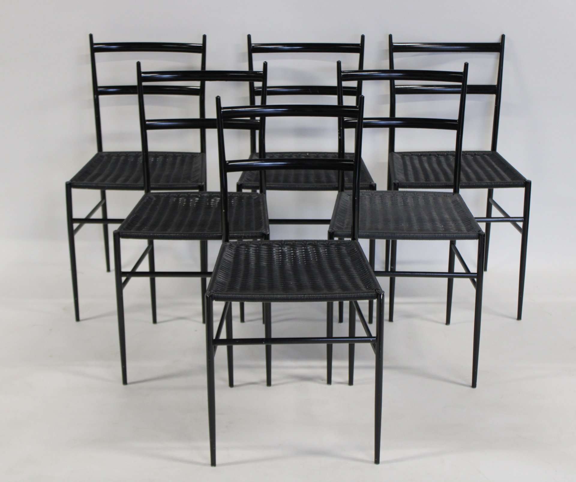 6 GIO PONTI ENAMELED METAL CHAIRS  3bac47