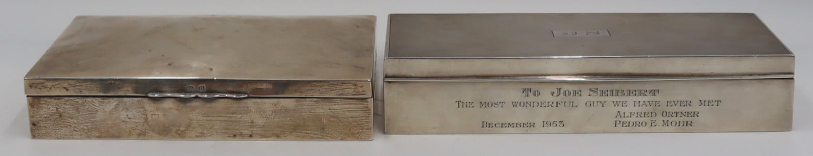 SILVER 2 SILVER CIGARETTE BOXES  3bac95