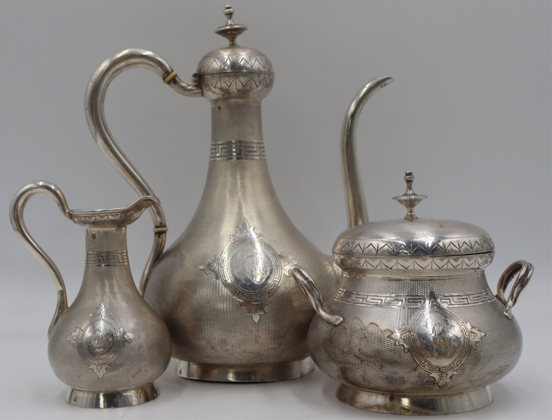 SILVER 3 PC FRENCH ORIENTALIST 3bacb8