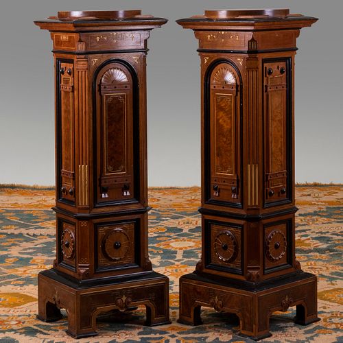 PAIR OF RENAISSANCE REVIVAL WALNUT  3bad18