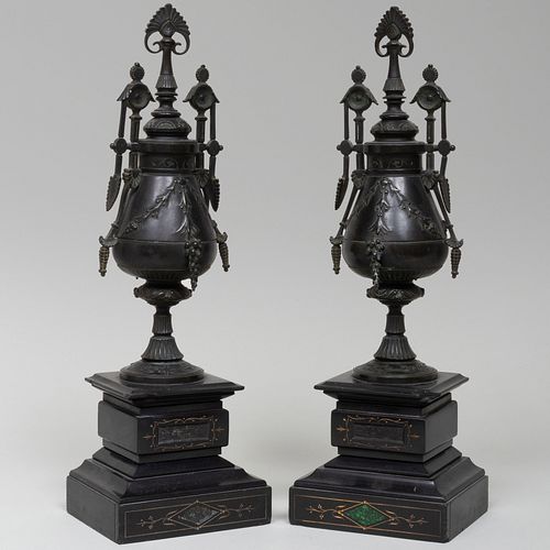 PAIR OF NEO GREC BRONZE COVERED 3bad2d