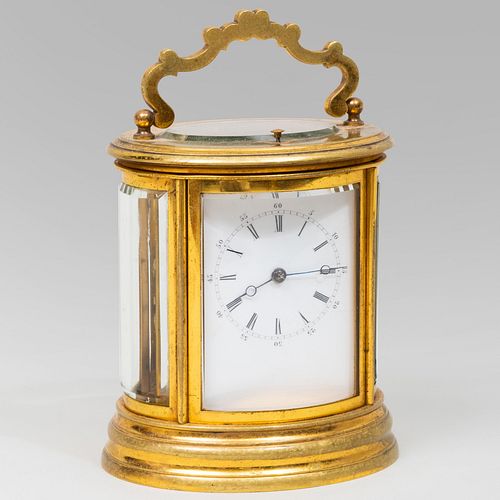 ENGLISH BRASS CARRIAGE CLOCKFace 3bad56