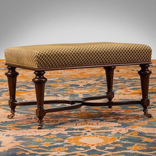 VICTORIAN STYLE MAHOGANY AND UPHOLSTERED 3bad59