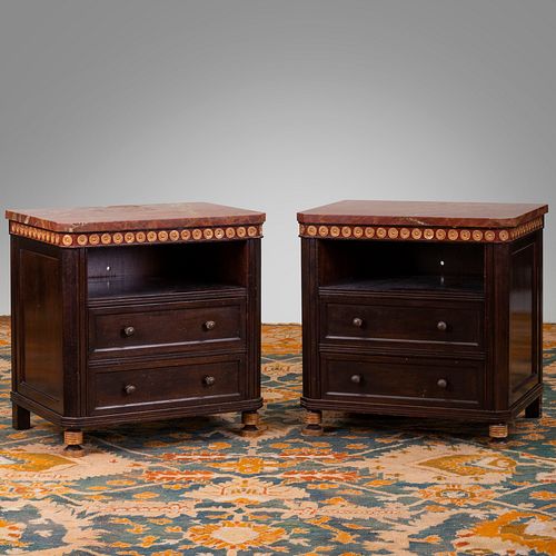 PAIR OF CUSTOM DESIGNED ROSEWOOD,