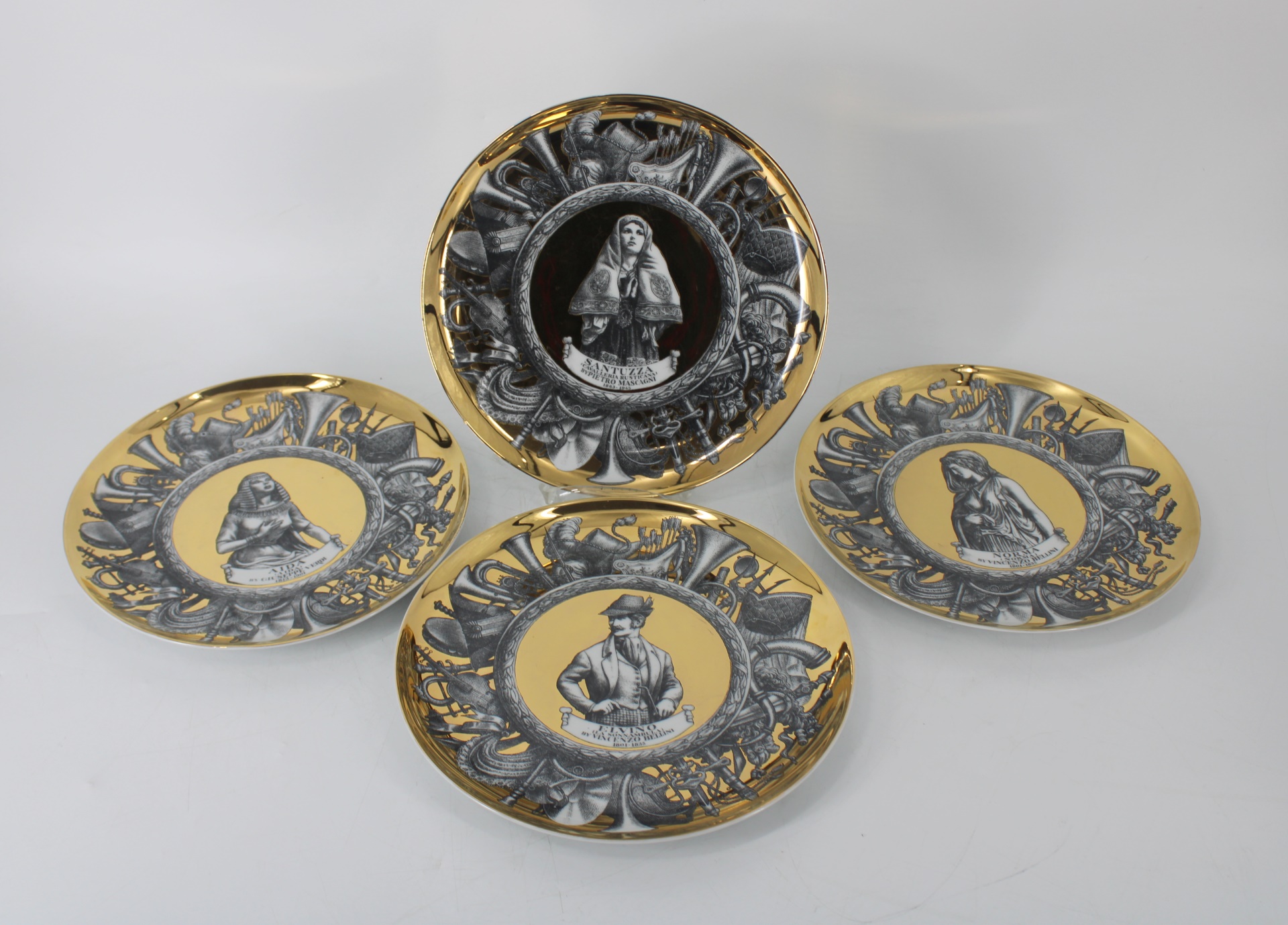 4 FORNASETTI MELODRAMMA PORCELAIN 3bae96