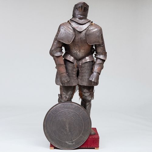 EUROPEAN ENGRAVED METAL SUIT OF ARMOR,