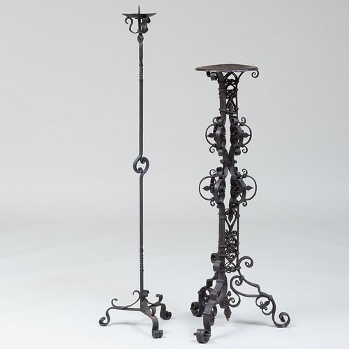 MEDIEVAL WROUGHT IRON TALL PRICKET 3baf09