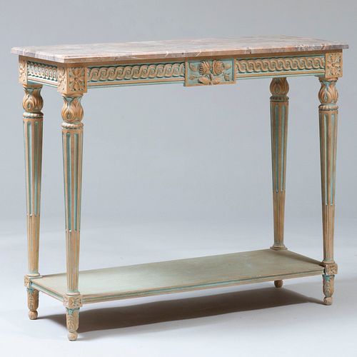 LOUIS XVI STYLE PAINTED MARBLE-TOP