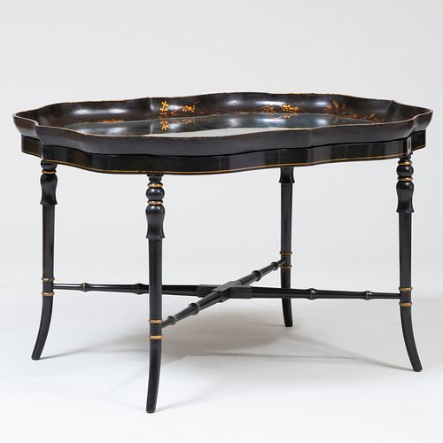 ENGLISH BLACK LACQUER AND PARCEL GILT 3baf82