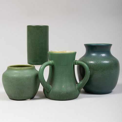 GROUP OF FOUR HAMPSHIRE POTTERY VESSELSIncised