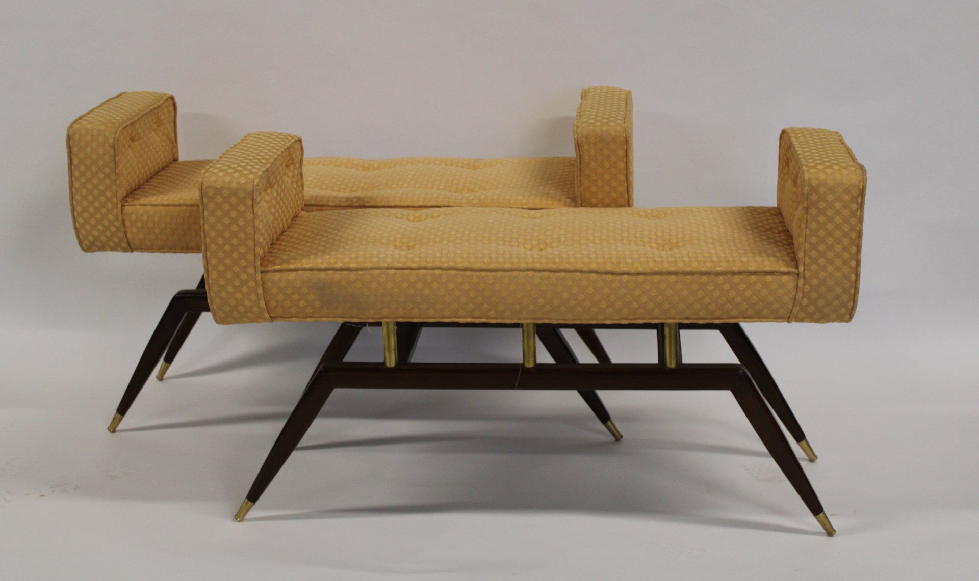 A PAIR OF UPHOLSTERED MIDCENTURY