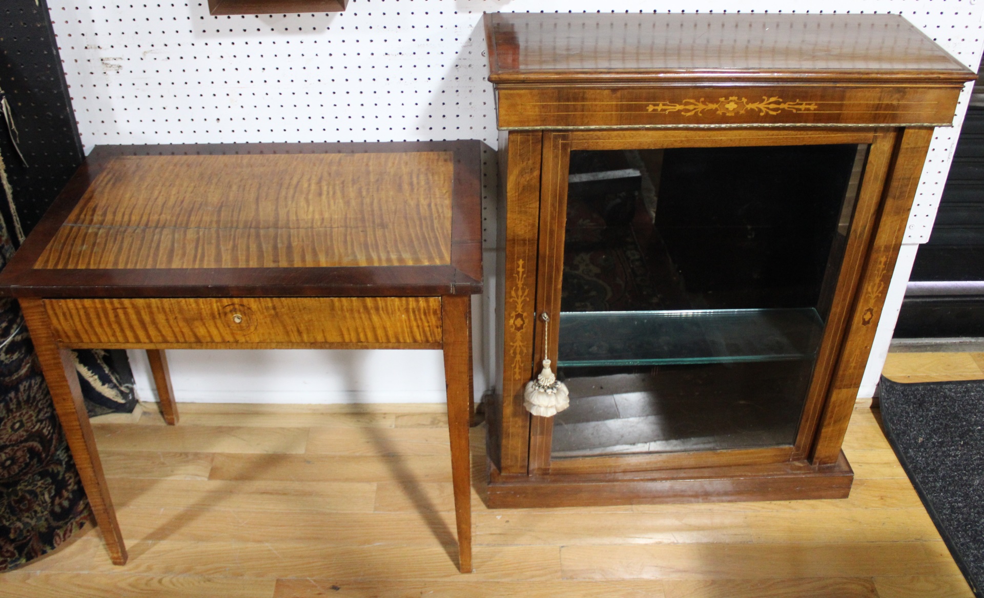 EDWARDIAN INLAID CABINET TOGETHER