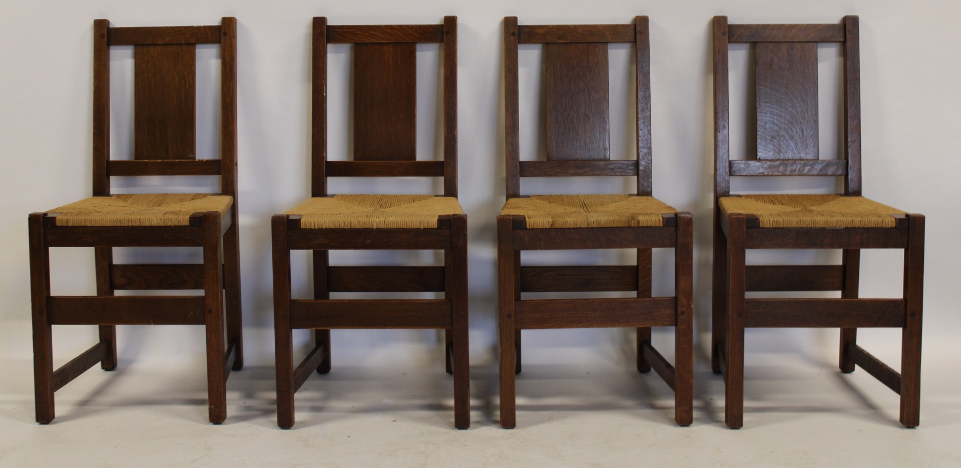 4 L & J STICKLEY SIGNED OAK ARTS